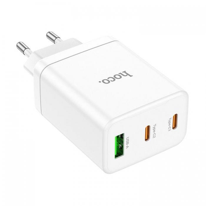 Hoco - Hoco Vggladdare 35W 2xType C + USB A N33 - Vit