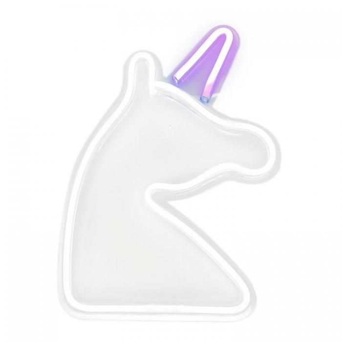 A-One Brand - Neon LED USB Unicorn Model 2 - Vit/Lila