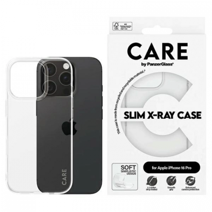 PanzerGlass - CARE By PanzerGlass iPhone 16 Pro Mobilskal X-Ray Soft - Transparent