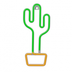 Forever Light - Forever Light LED Neon CACTUS Bat FLNE02 + USB - Orange/Grön