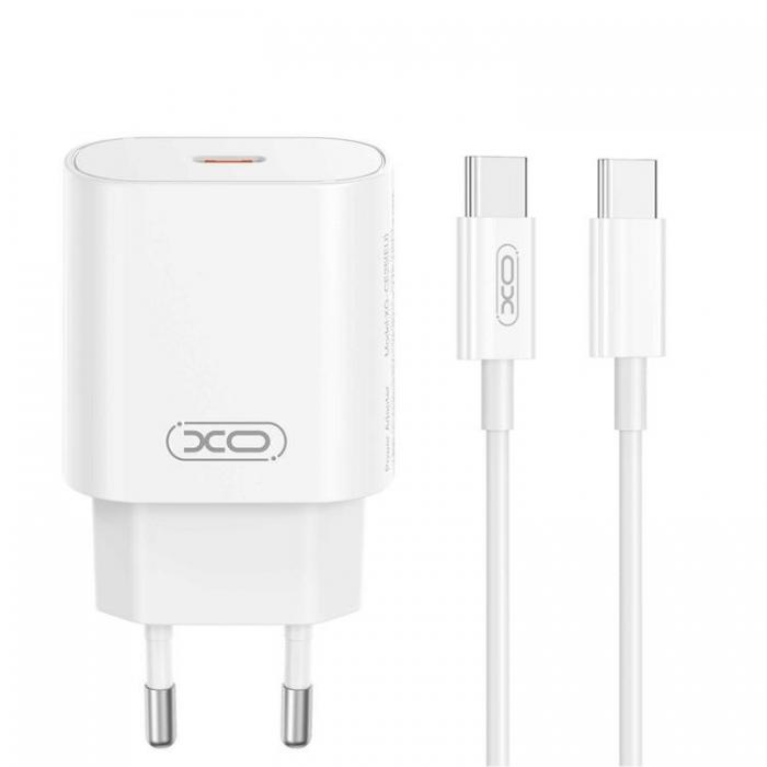 XO - XO Snabbladdare 25W USB-C med Kabel CE25 PD - Vit