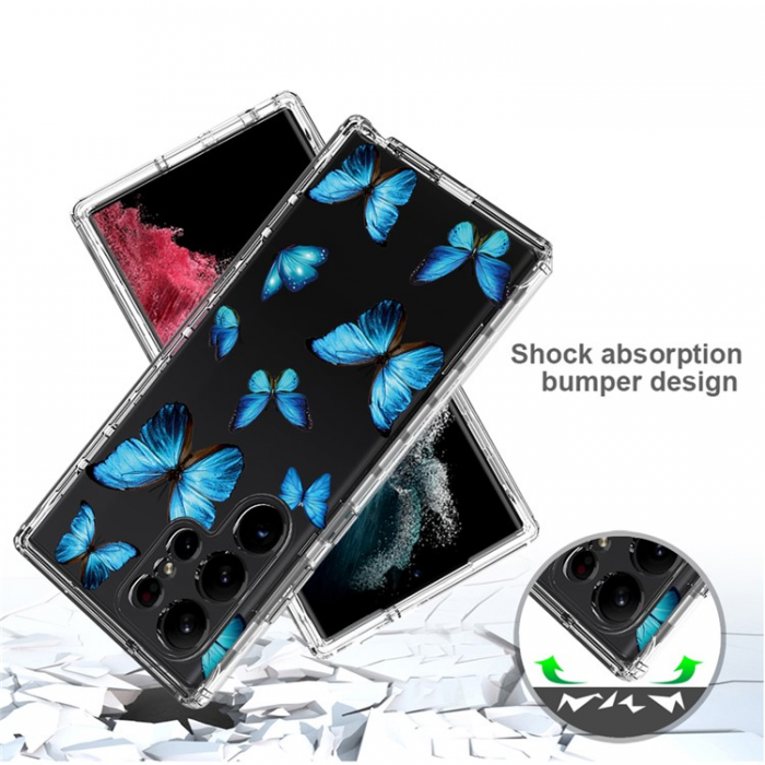 A-One Brand - Galaxy S23 Ultra Skal Pattern Printing - Bl Butterfly