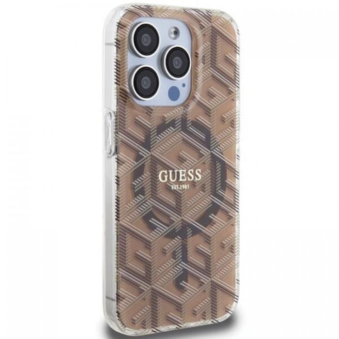 Guess - Guess iPhone 15 Pro Max Mobilskal Magsafe IML GCube - Brun