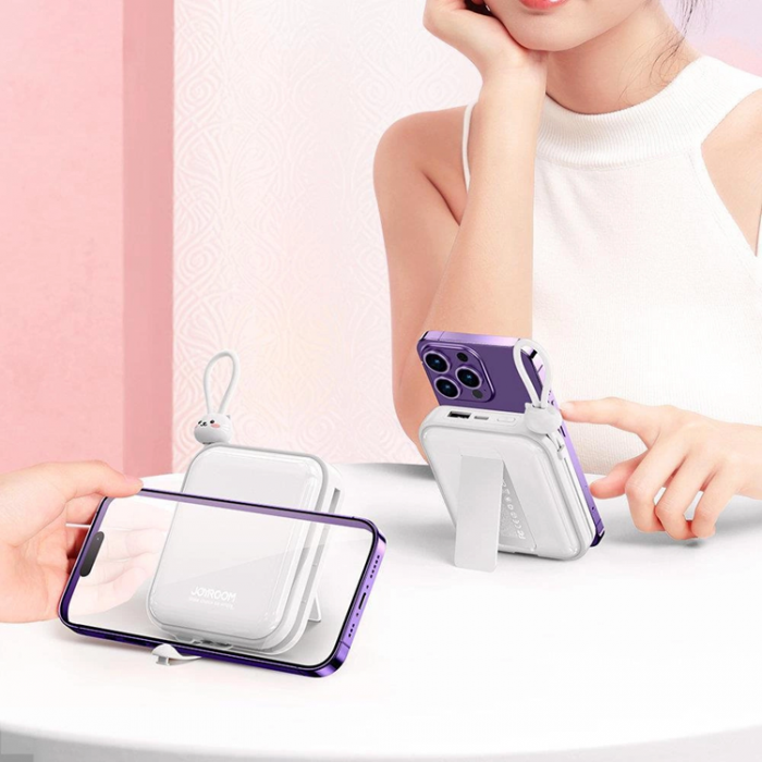 Joyroom - Joyroom Powerbank 10000mAh 22.5W Cutie Series Stativ - Vit