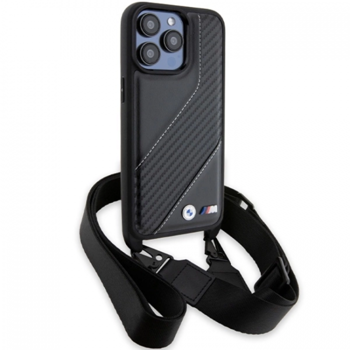 BMW - BMW iPhone 15 Pro Max Halsbandsskal M Edition Carbon Stripe