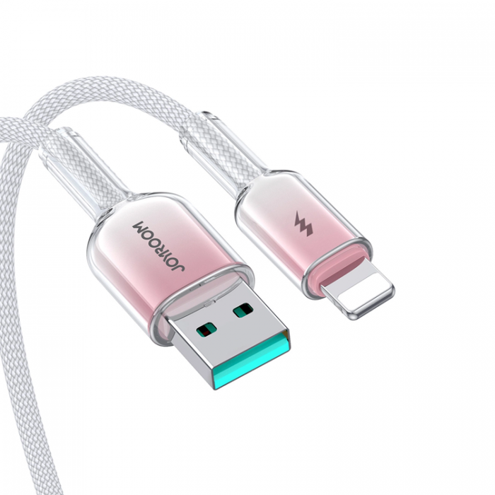 Joyroom - Joyroom S-A42 USB-A - Lightning 3A 1.2m Kabel Crystal-Clear Series - Vit