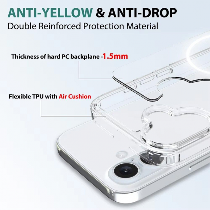 A-One Brand - iPhone 16 Plus Mobilskal MagSafe Anti Shock 1.5 mm - Transparent