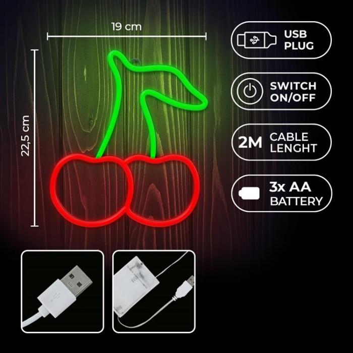 Neolia - Neolia Neon LED Light CHERRY NNE23 - Grn/Rd