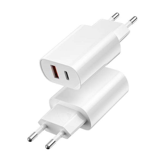 WIWU - WIWU Snabbladdare 20W USB Till USB-C Wi-U002 PD QC - Vit