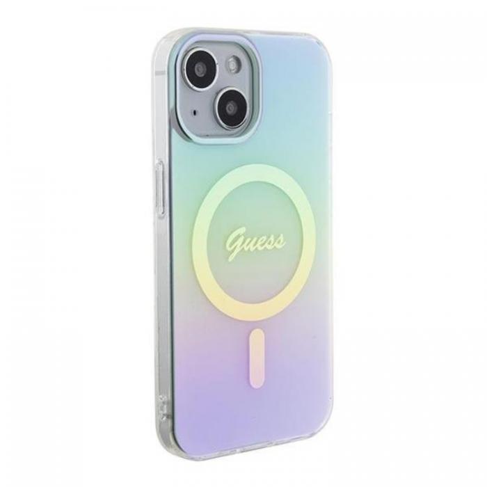 Guess - Guess iPhone 15 Mobilskal Magsafe IML Iridescent - Turquoise