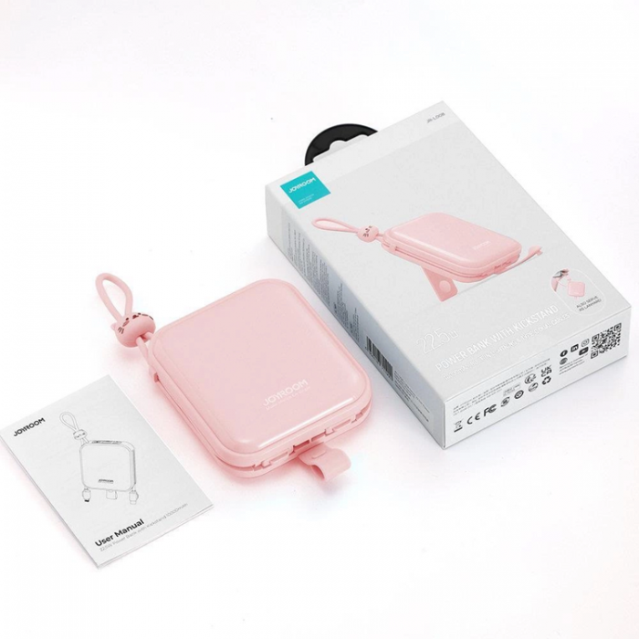 Joyroom - Joyroom Powerbank 10000mAh 22.5W Cutie Series Stativ - Rosa