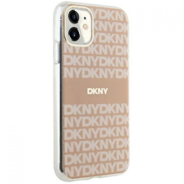 DKNY - DKNY iPhone 11/XR Mobilskal Magsafe IML Mono & Stripe - Rosa