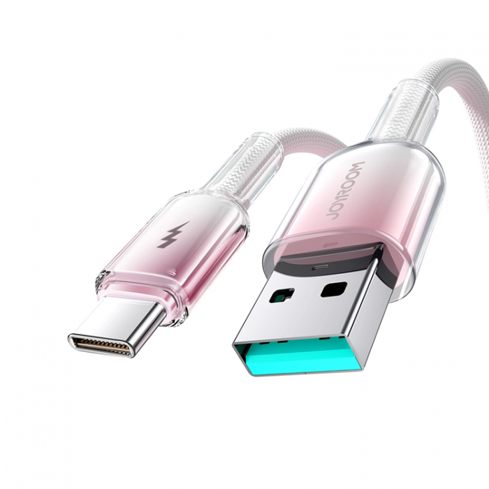 Joyroom - Joyroom S-A42 USB-A - USB-C 3A 1.2m Kabel Crystal-Clear Series - Vit