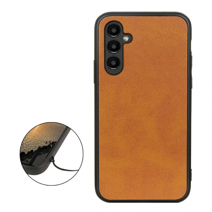 Taltech - Galaxy A14 5G/4G Mobilskal Cowhide Texture - Brun