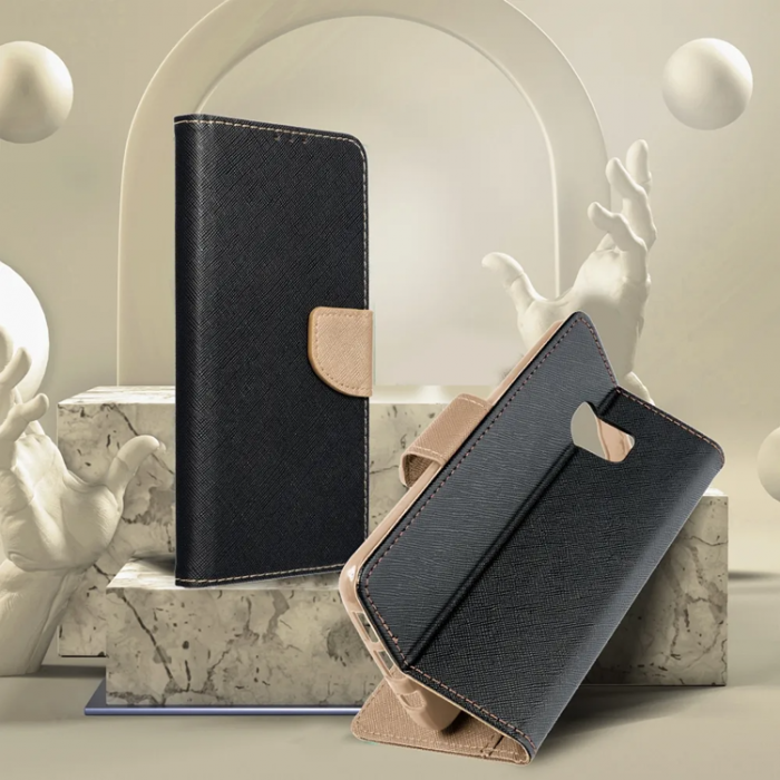 A-One Brand - Xiaomi Redmi 14C Plnboksfodral Fancy - Svart/Guld