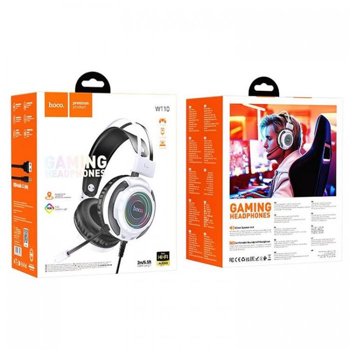 Hoco - Hoco On-Ear Gaming Hrlurar USB-A/Jack 3.5mm - Vit