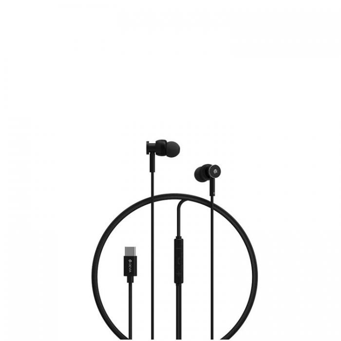 Devia - Devia In-Ear Trdbundna Hrlurar USB-C Smart M1 Digital Metal - Svart