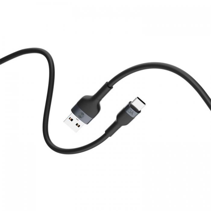 Forever - Forever Flexible USB-C till USB-A kabel 1m 3A - Svart