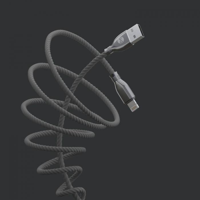 Forever - Forever Tornado USB-A till Lightning kabel 1m 3A - Svart