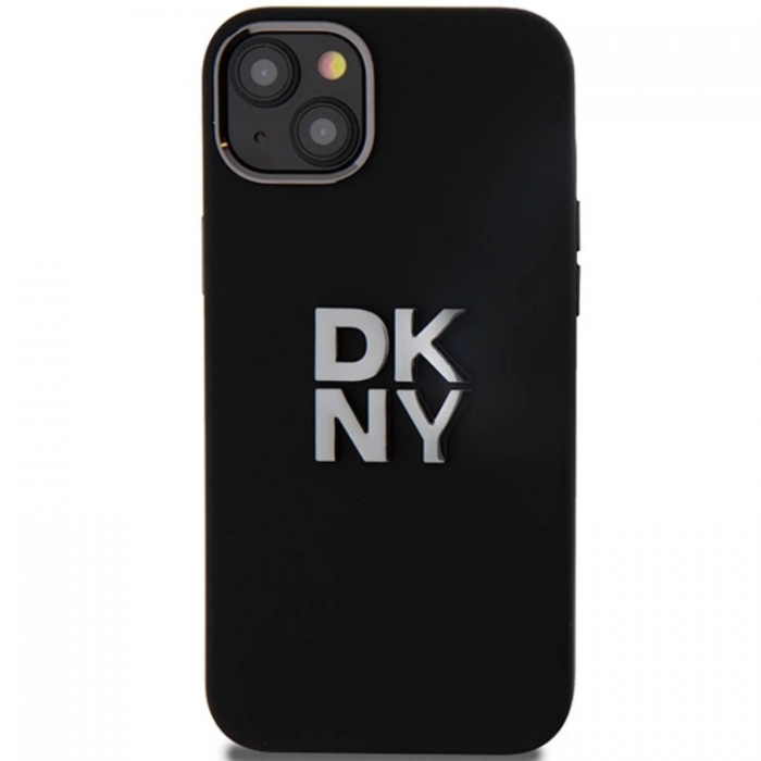 DKNY - DKNY iPhone 15/14/13 Mobilskal Liquid Silikon Metal Logo - Svart