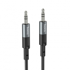 Hoco - Hoco AUX 3.5mm Jack Kabel 1m - Metal Grå