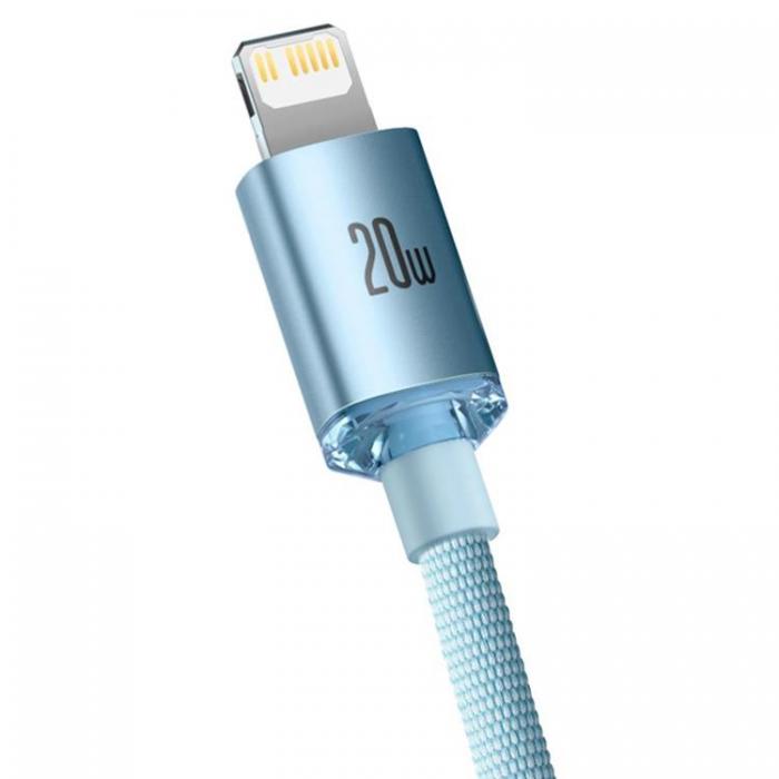 BASEUS - Baseus USB-C Till Lightning Kabel 20W 2m Crystal Shine Sky Bl