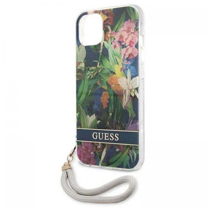 Guess - Guess iPhone 13 Skal Flower Strap - Bl