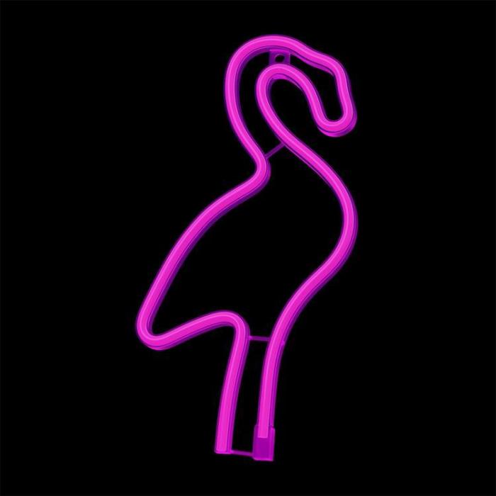 Forever Light - Forever Light LED Neon Light Flamingo Bat + USB FLNE18 - Rosa