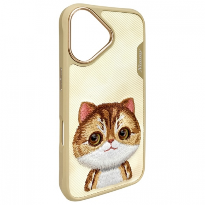 NIMMY - Nimmy iPhone 16 Mobilskal Big Eyed Pet 2.0 Cat - Khaki