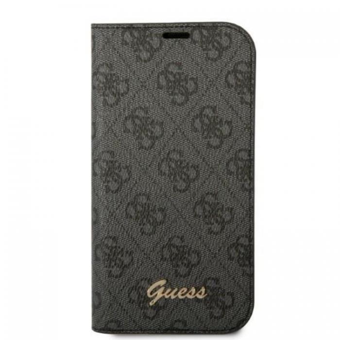 Guess - GUESS iPhone 14 Plnboksfodral 4G Vintage Gold Logo - Svart