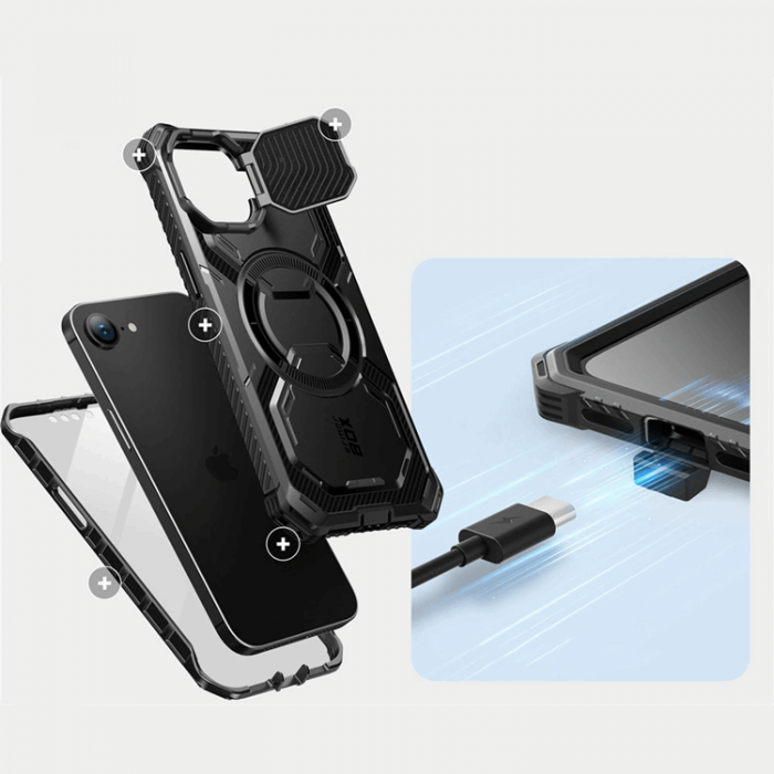 SupCase - SupCase iPhone 16e Mobilskal Magsafe IBLSN Armorbox - Svart