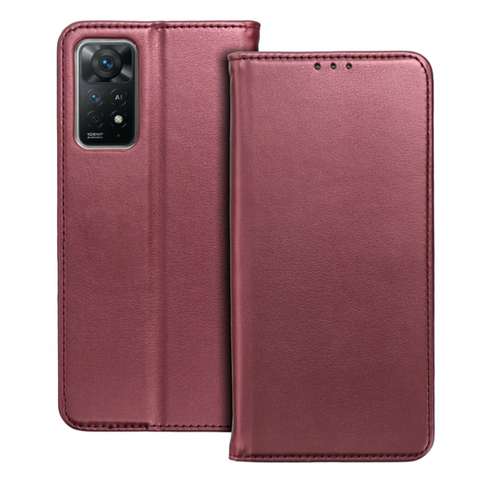 A-One Brand - Xiaomi Redmi Note 14 Plnboksfodral Smart Magneto - Burgundy