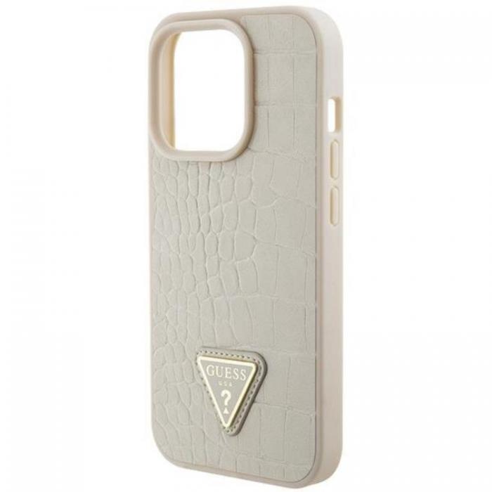 Guess - Guess iPhone 15 Mobilskal Croco Triangle Metal Logo