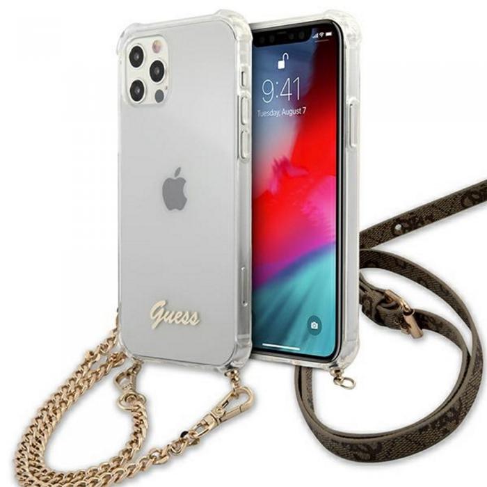 Guess - iPhone 12 Pro Max Skal Transparent med Guldkedja - Guess