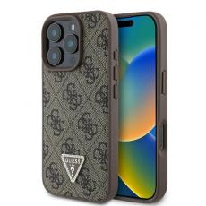 Guess - Guess iPhone 16 Pro Max Mobilskal 4G Triangle Strass - Brun