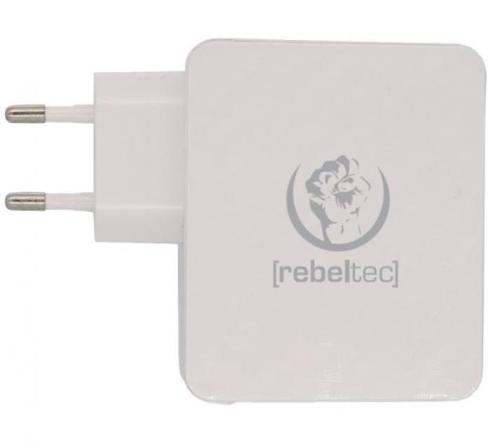 Rebeltec - Rebeltec Vggladdare 4x USB QC 3.0 H410 Turbo - Vit