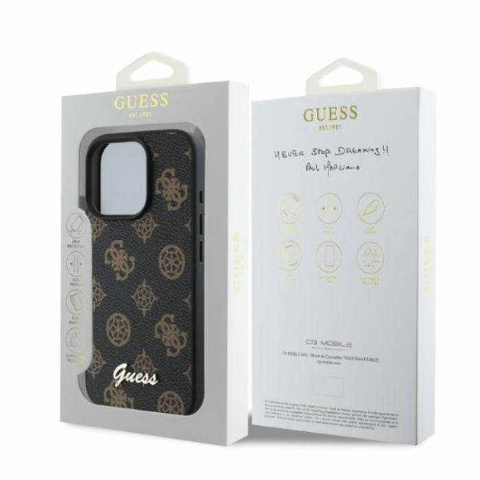 Guess - Guess iPhone 16 Pro Max Mobilskal Magsafe Peony Script - Svart