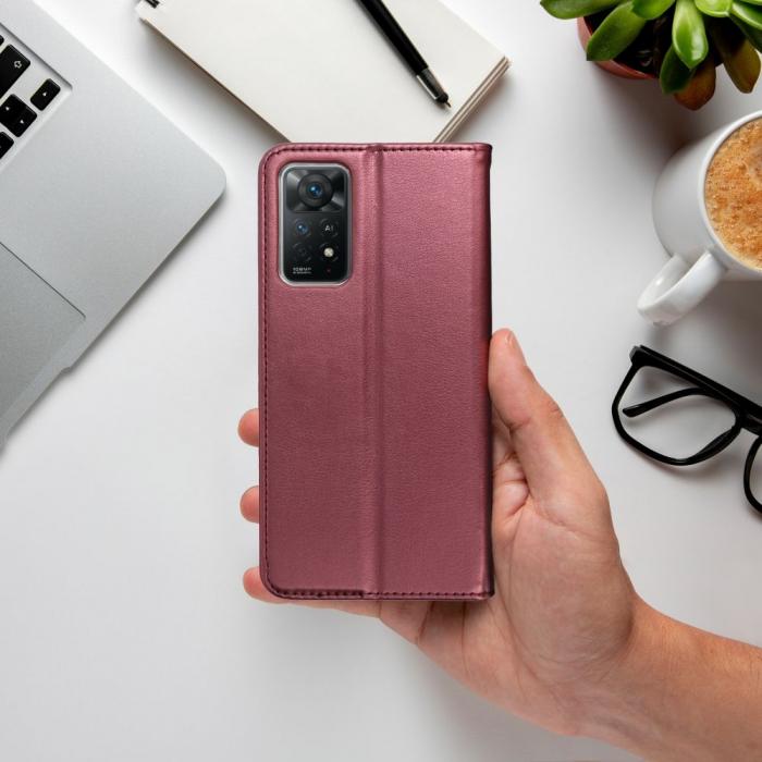 OEM - Xiaomi Redmi 9A Plnboksfodral Smart Magneto - Bourgogne