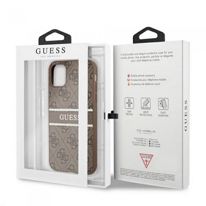 Guess - Guess iPhone 11 Hrt Fodral Brun Stripe