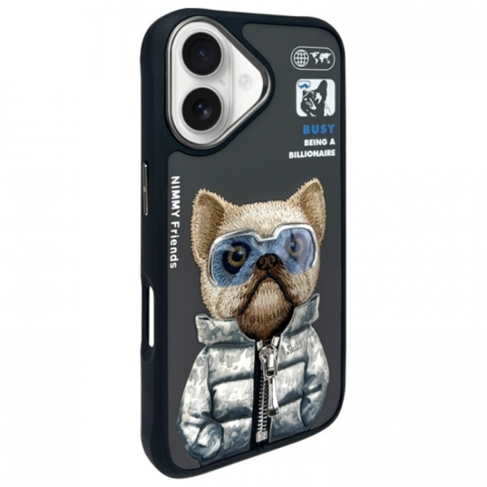 NIMMY - Nimmy iPhone 16 Mobilskal Cool & Cute 2.0 Dog - Svart