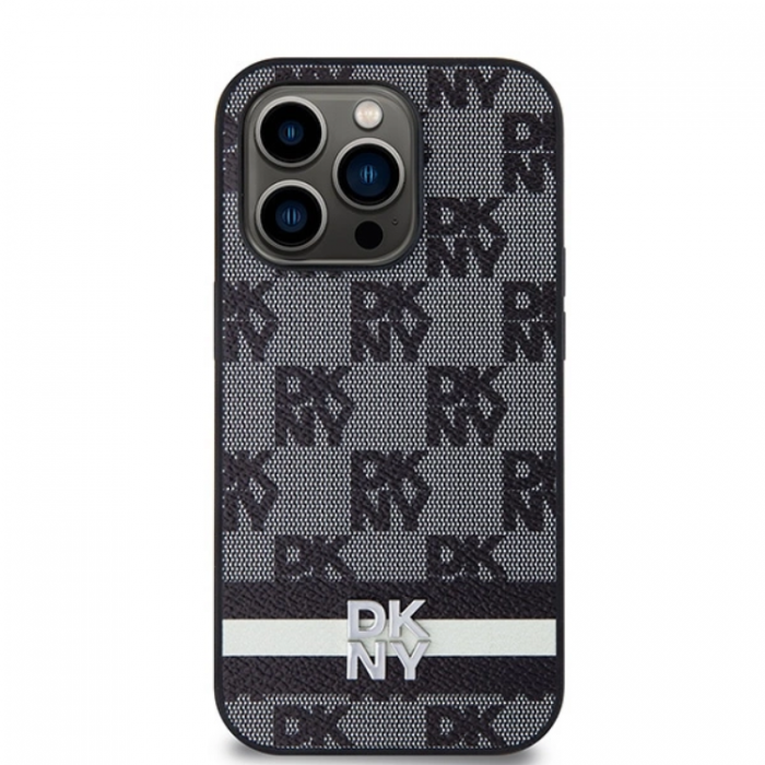 DKNY - DKNY iPhone 15 Pro Mobilskal Lder Checkered Mono Pattern