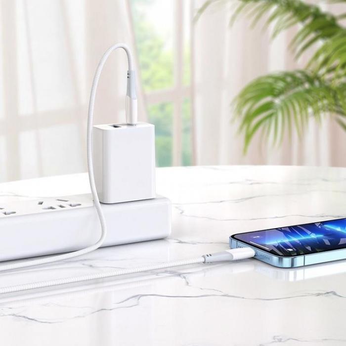 Hoco - Hoco Ferry USB-C till Lightning kabel 20W 1m - Vit