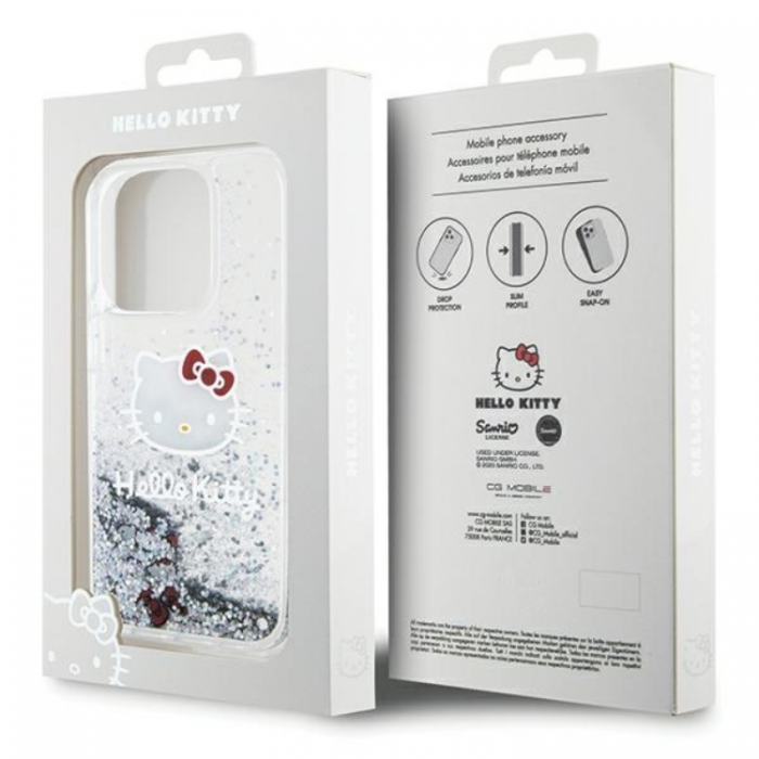 Hello Kitty - Hello Kitty iPhone 13 Pro Mobilskal Liquid Glitter Charms - Silver