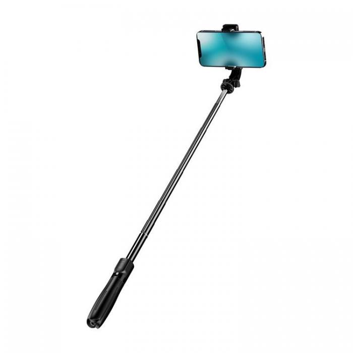 Blue Star - Blue Star Selfiesticka med Trdlst Fjrrkontrollstativ - Svart