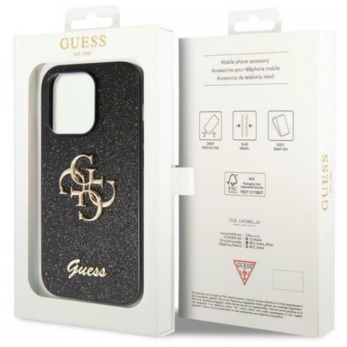 Guess - Guess iPhone 11/XR Mobilskal Glitter Script Big - sVART