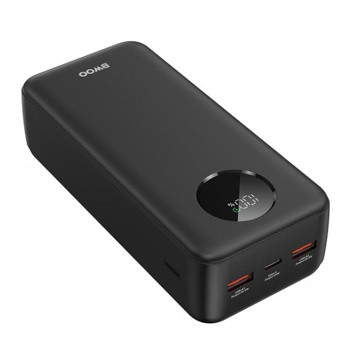 BWOO - BWOO Powerbank 30000mAh 22.5W med LCD-skrm - Svart