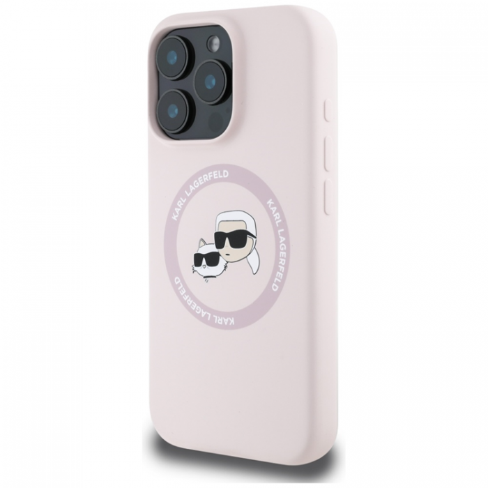 KARL LAGERFELD - Karl Lagerfeld iPhone 16 Pro Max Mobilskal Magsafe Double Heads - Rosa