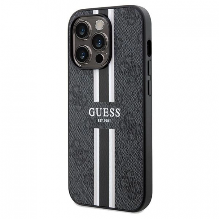 Guess - Guess iPhone 15 Pro Max Mobilskal Magsafe Stripes - Svart