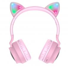 Hoco - HOCO Over-Ear Hörlurar Trådlösa Bluetooth W27 Cat Ear - Rosa