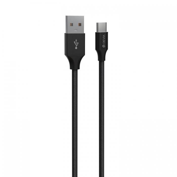 Devia - Devia USB Till USB-C Kabel 1m 2.4A Gracious EC303 - Svart